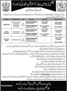 Read more about the article Jobs in National Database and Registration Authority Nadra Nov 2020