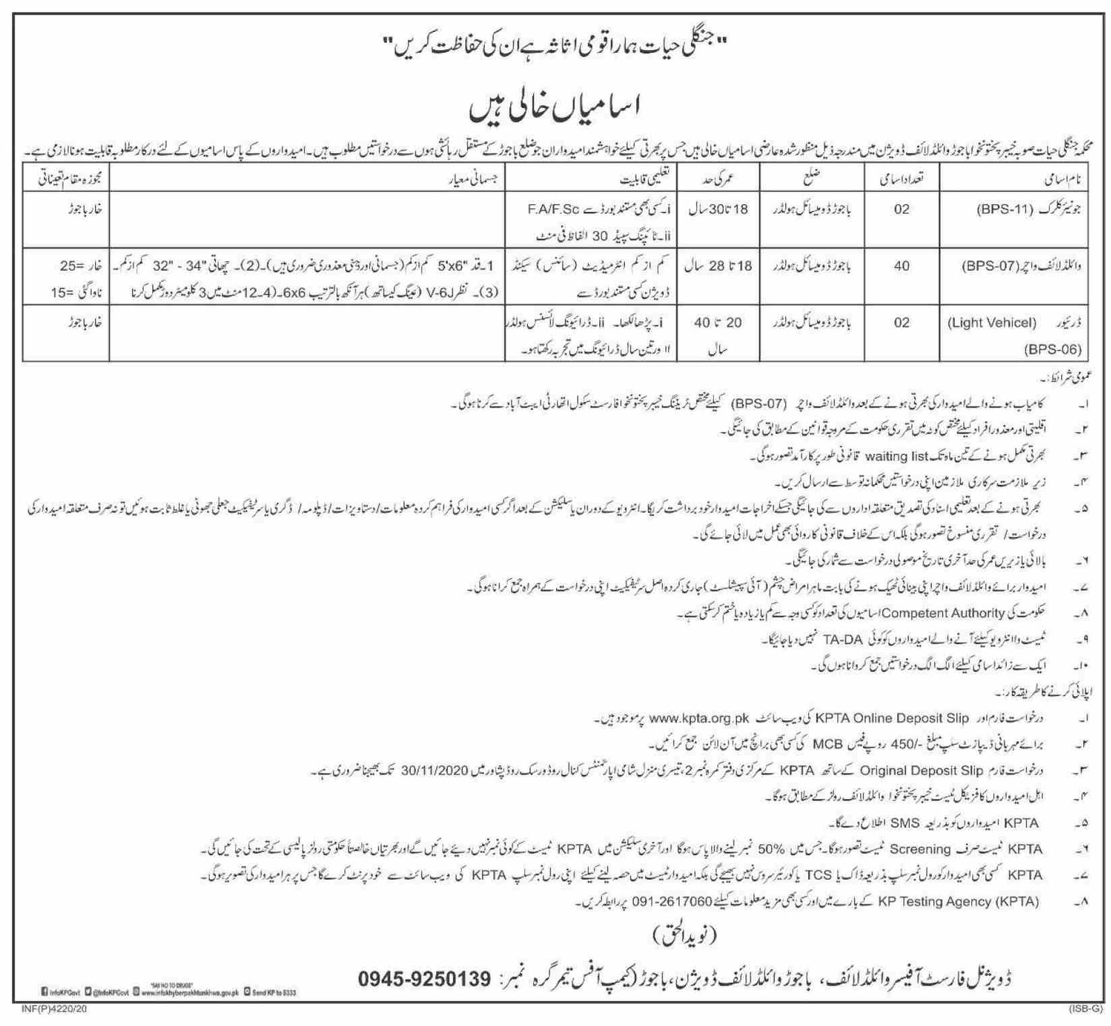 You are currently viewing Wild Life Bajaur KPK Jobs