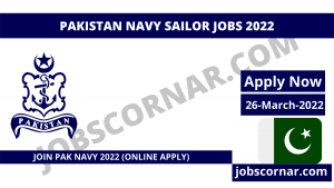 Read more about the article Pakistan Navy Sailor Jobs 2022