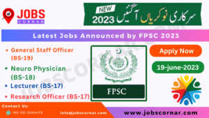 Read more about the article Latest Jobs Announced by FPSC 2023