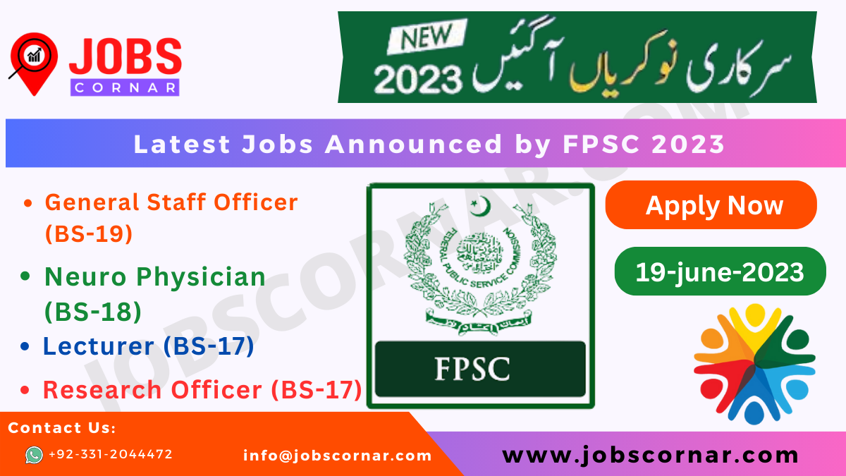 Read more about the article Latest Jobs Announced by FPSC 2023