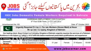 Read more about the article OEC Jobs Domestic Female Workers Required in Bahrain