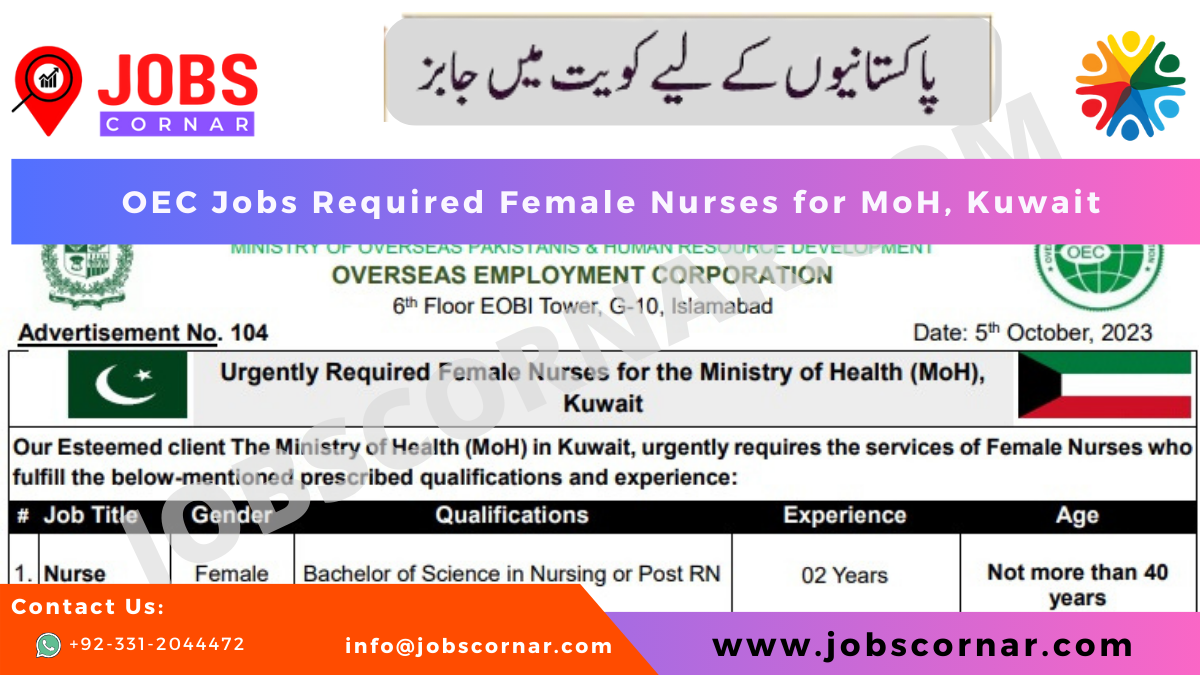 You are currently viewing OEC Jobs Required Female Nurses for MoH, Kuwait