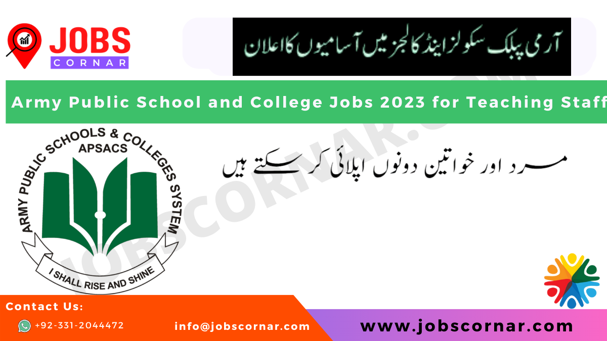 You are currently viewing Army Public School and College Jobs 2023 for Teaching Staff