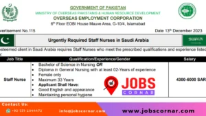 Read more about the article Latest Jobs for Staff Nurses in Saudi Arabia