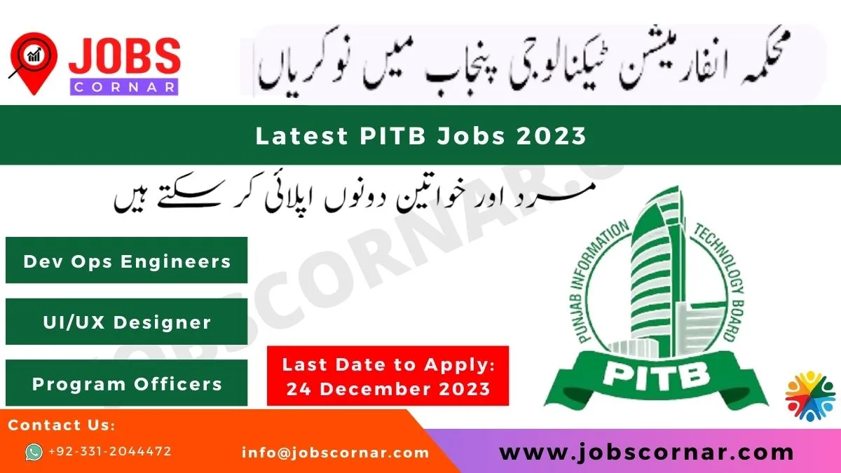 You are currently viewing Latest PITB Jobs 2023 Punjab Information Technology Board
