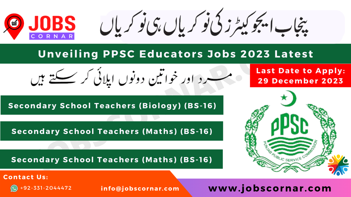 Read more about the article Unveiling PPSC Educators Jobs 2023 Latest