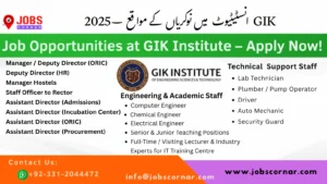 Read more about the article Job Opportunities at GIK Institute – Apply Now!