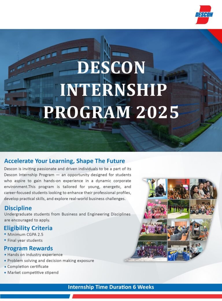 Descon Software Descon Internship Program 2025 Apply Now - JOBS CORNAR