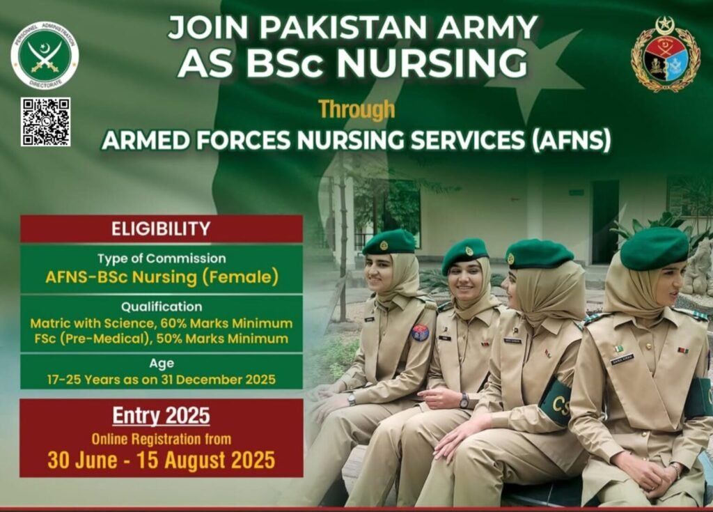 Join Pak Army as AFNS 2025