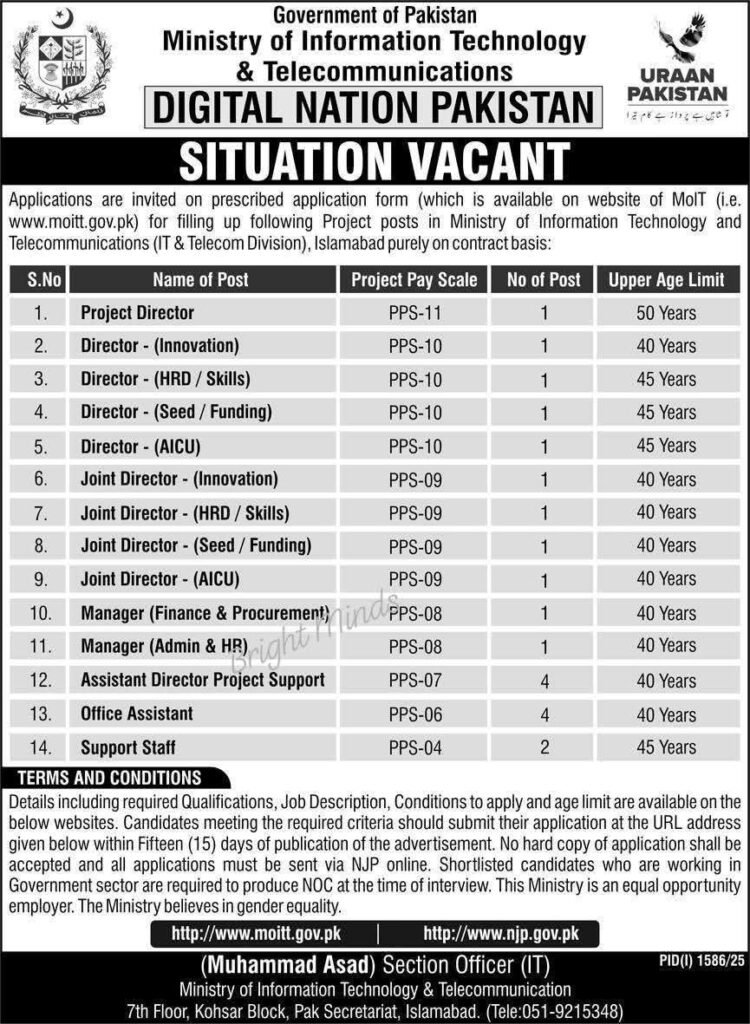 Ministry of Information Technology Jobs 2025