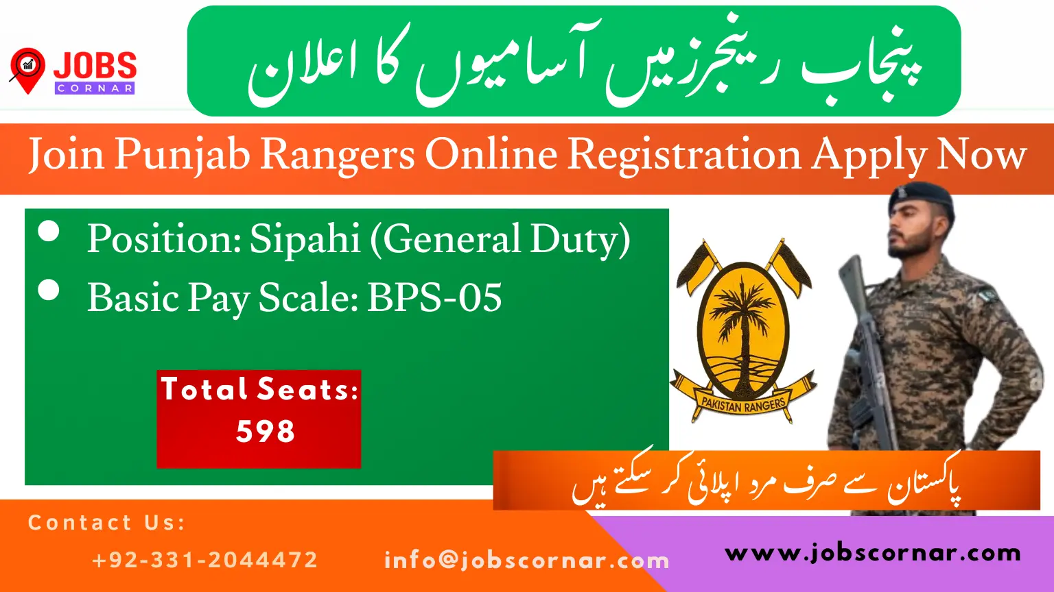 Join Punjab Rangers Online Registration Apply Now