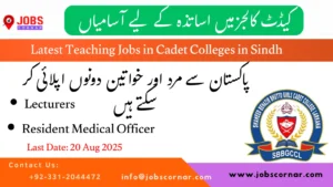 Latest Teaching Jobs in Cadet Colleges in Sindh