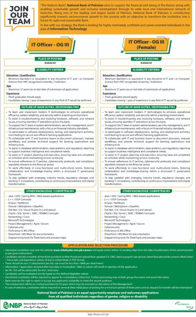NBP Jobs 2025 Latest