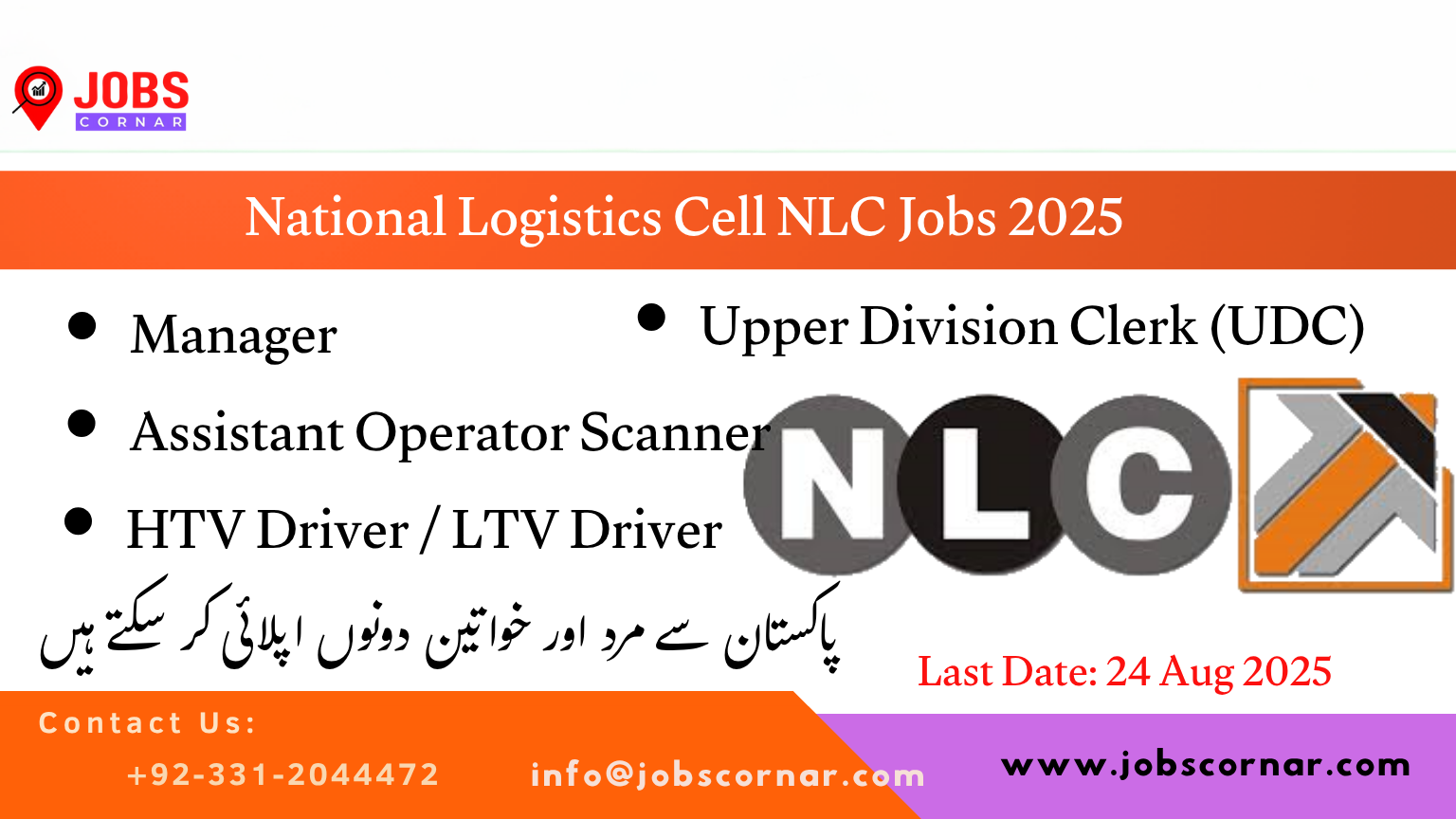 National Logistics Cell NLC Jobs 2025