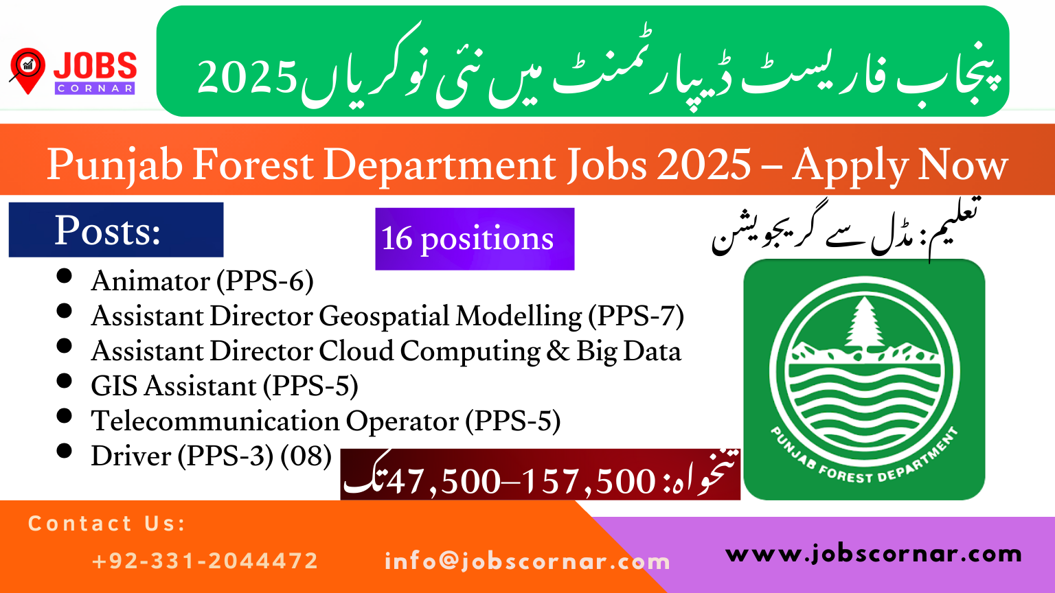 Punjab Forest Department Jobs 2025 – Apply Now