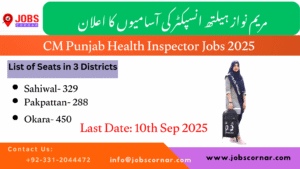 CM Punjab Health Inspector Jobs 2025