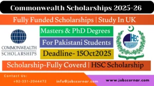 Commonwealth Scholarships 2025 26