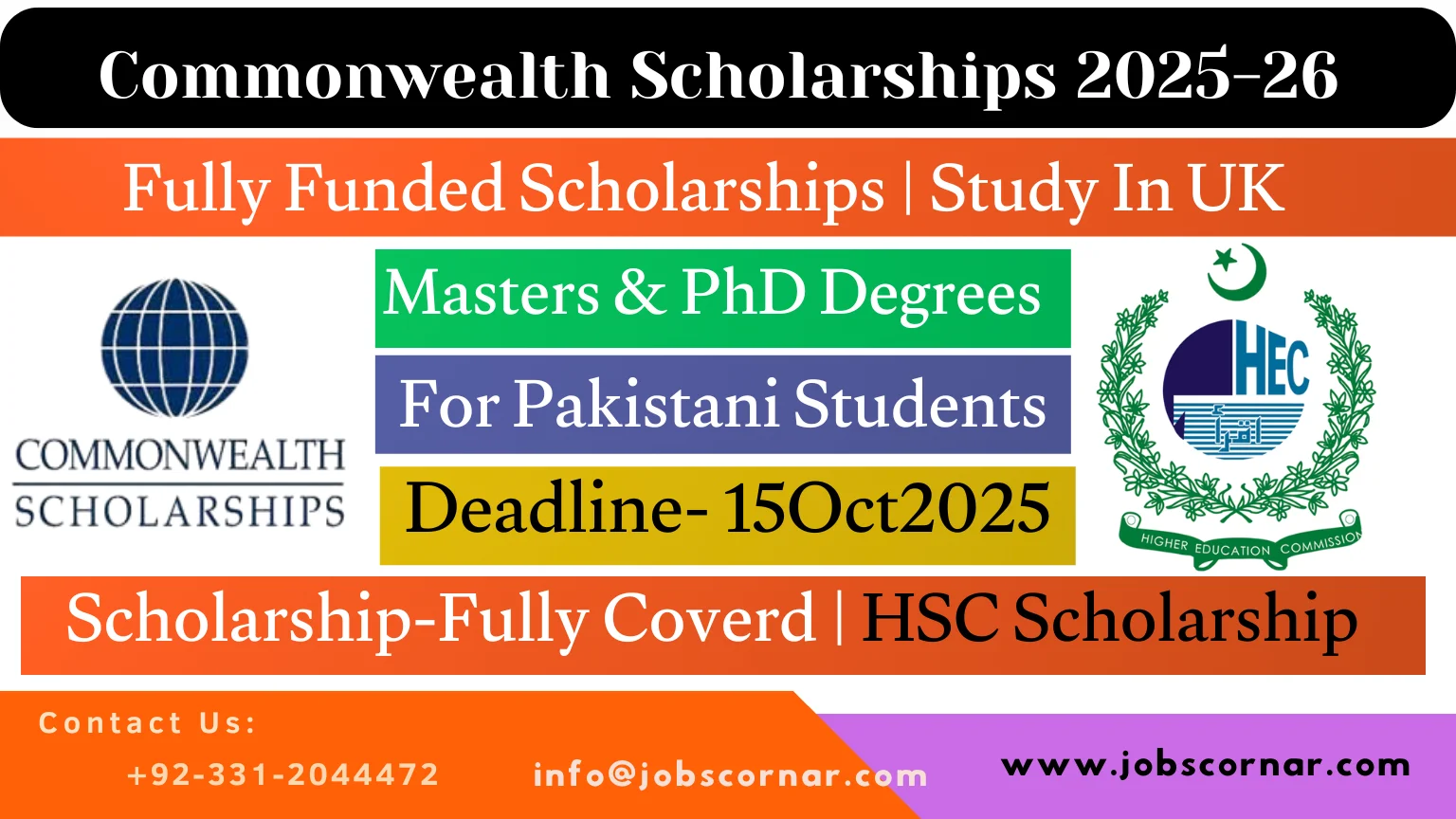 Commonwealth Scholarships 2025 26