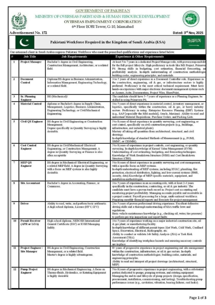 Work in Saudi Arabia through OEC