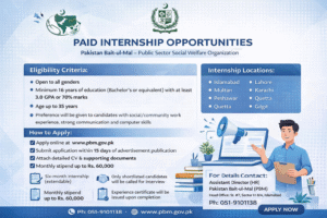 paid Internship 2026 – Apply Online | Pakistan Bait-ul-Mal Jobs