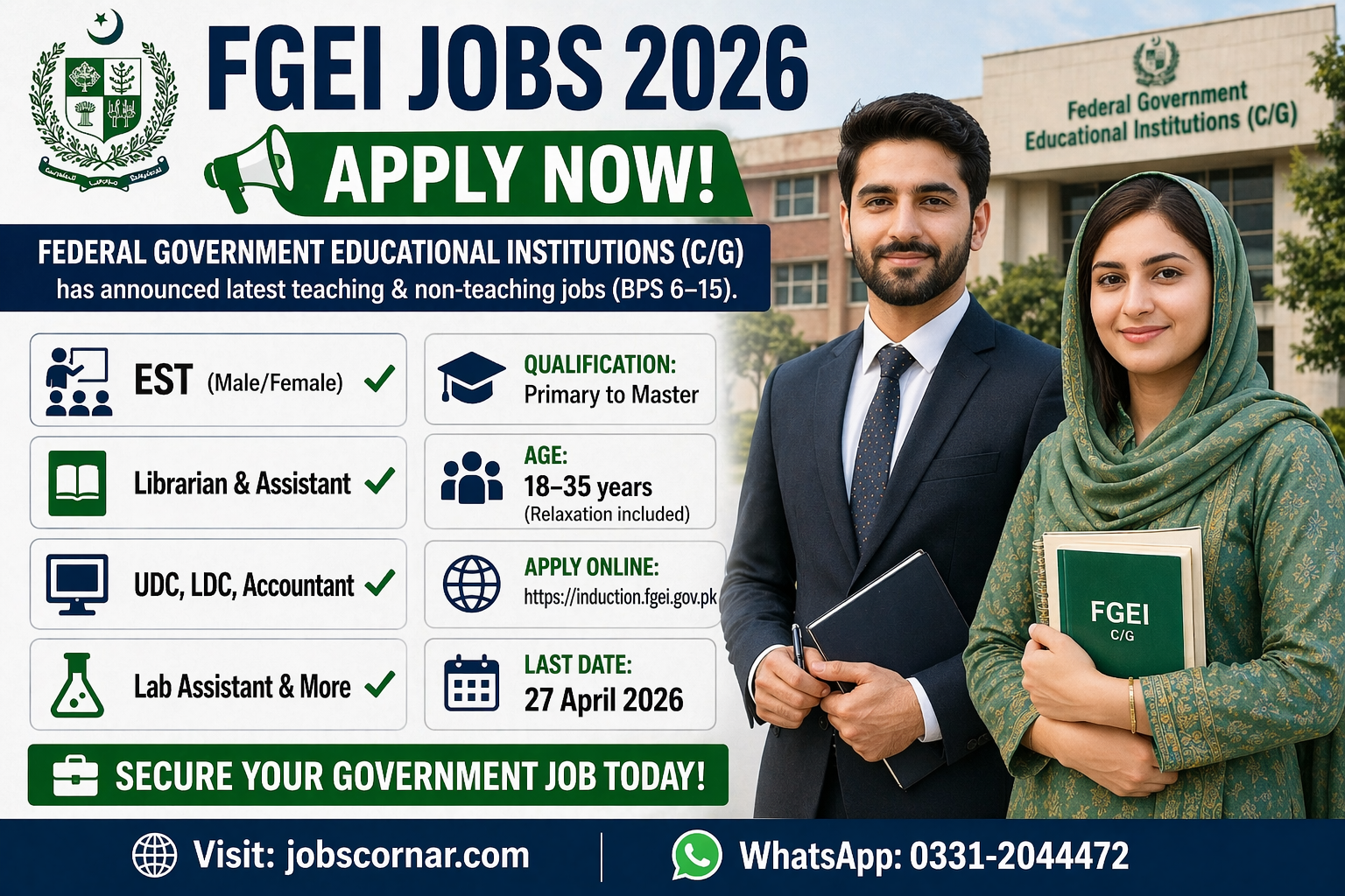 Latest Teaching Jobs Under FGEI Jobs 2026