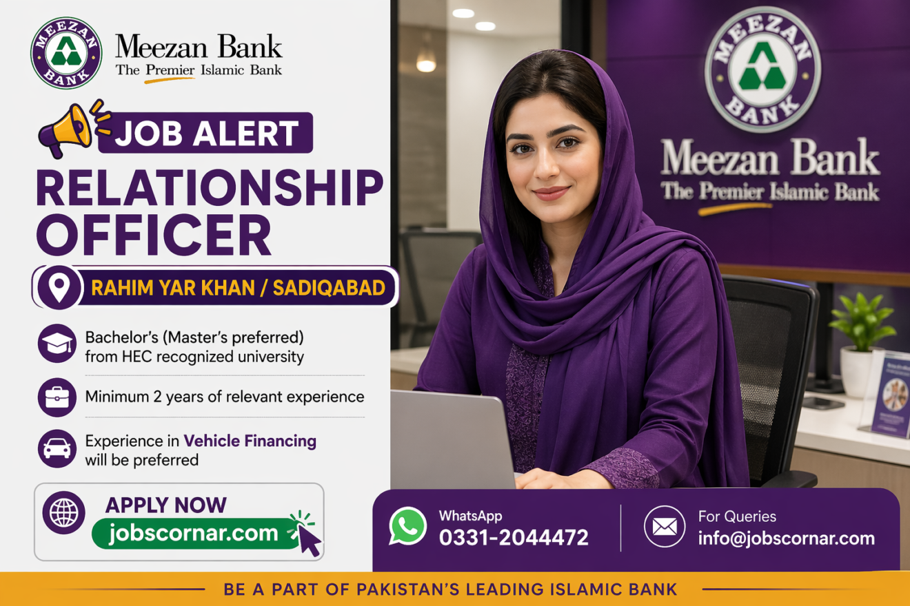 Meezan Bank Careers 2026 Apply Now - JOBS CORNAR
