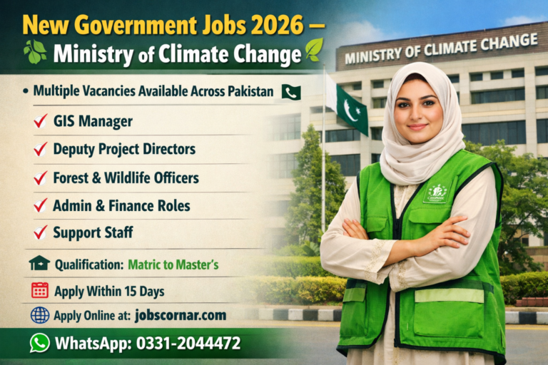 Ministry of Climate Change Jobs 2026 Apply Now - JOBS CORNAR