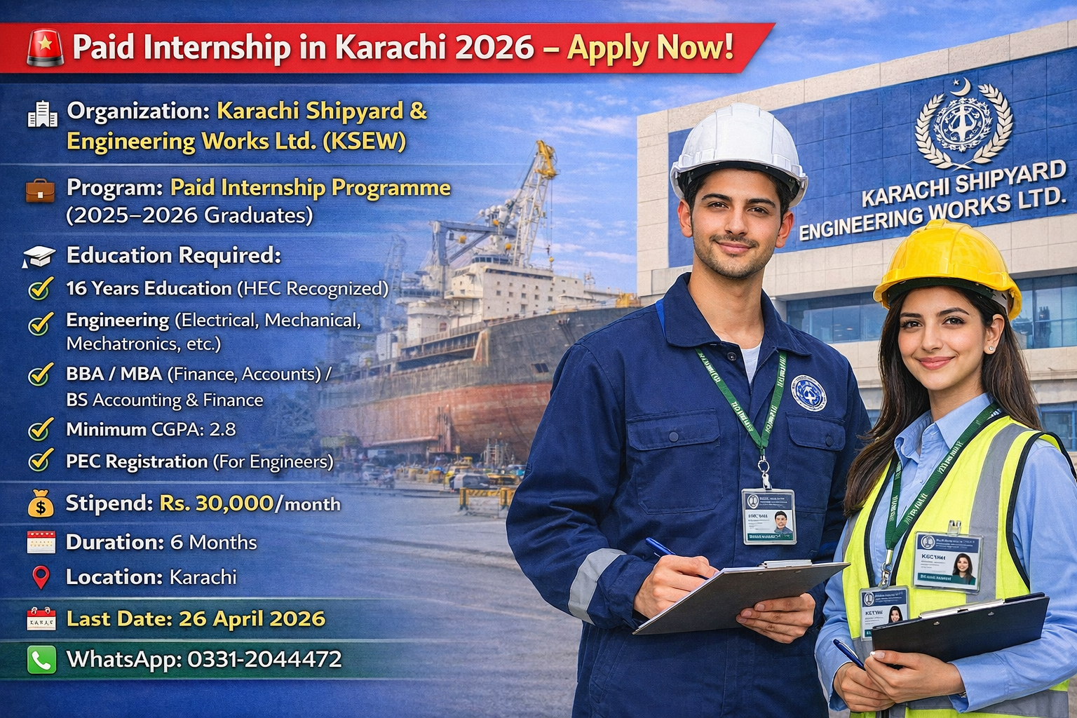 Paid Internship in Karachi 2026 – Apply Now!