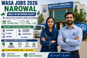 WASA Jobs 2026 Narowal