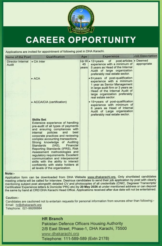 Career Opportunities at DHA Karachi