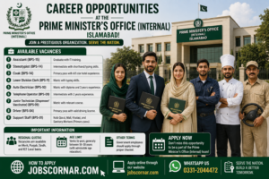 Career Opportunities at the Prime Minister’s Office (Internal) Islamabad!