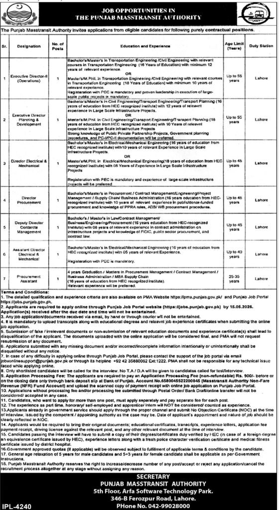 Govt Jobs 2026 at PMA