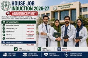 HOUSE JOB INDUCTION 2026 27 ANNOUNCEMENT