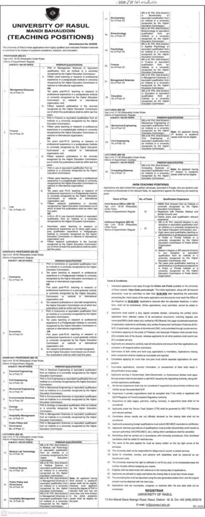 Jobs in Mandi Bahauddin 2026