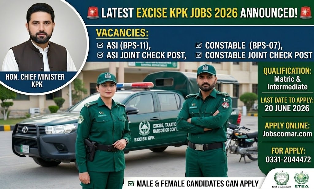Latest KPK Excise Jobs 2026 Apply Now