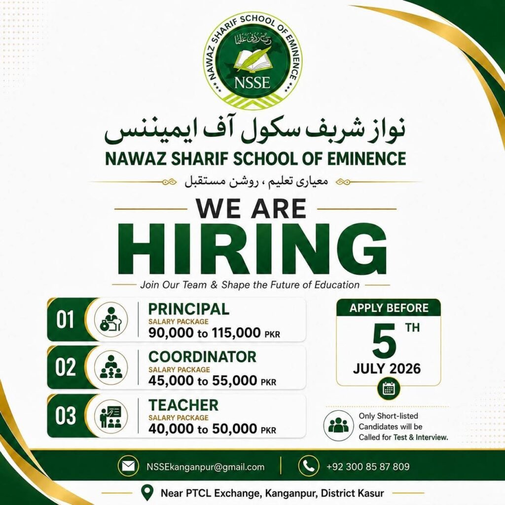 Jobs in NSSE Kasur 2026 Apply Now