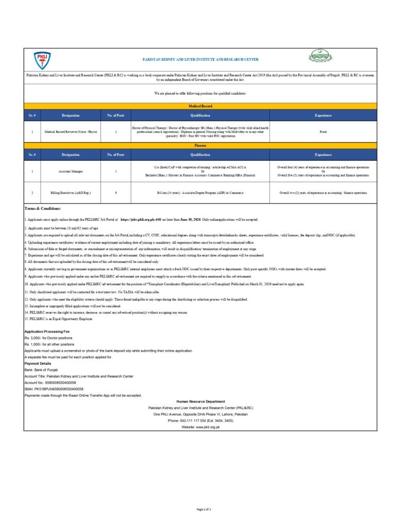 LATEST PKLI Jobs 2026