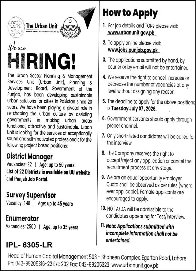 Urban Unit Jobs 2026