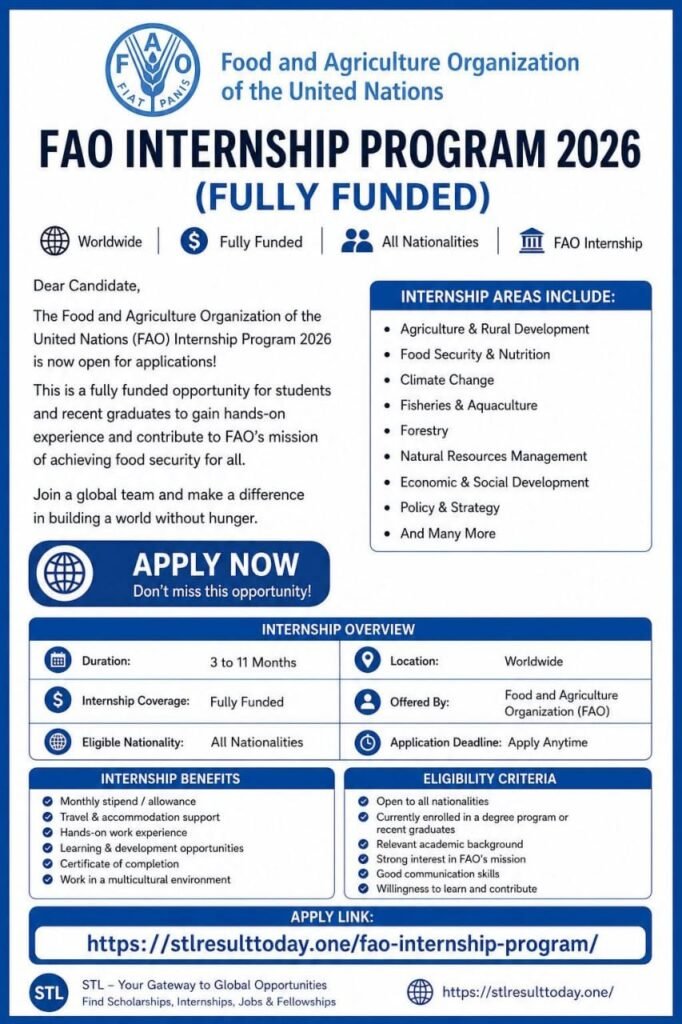 FAO Internship Program 2026