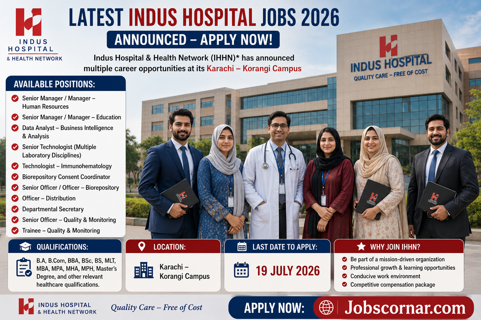 Latest Indus Hospital Jobs 2026 Announced