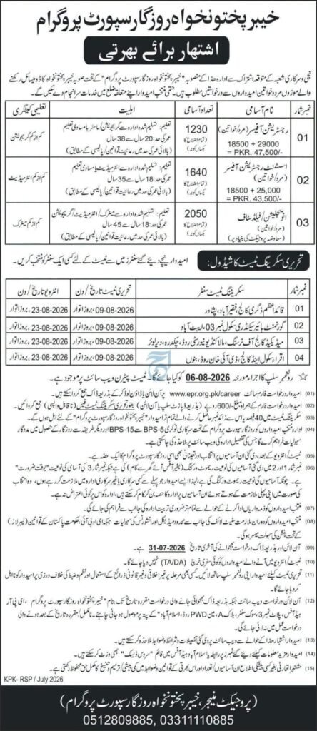 Latest KPK Rozgar Support Program 2026