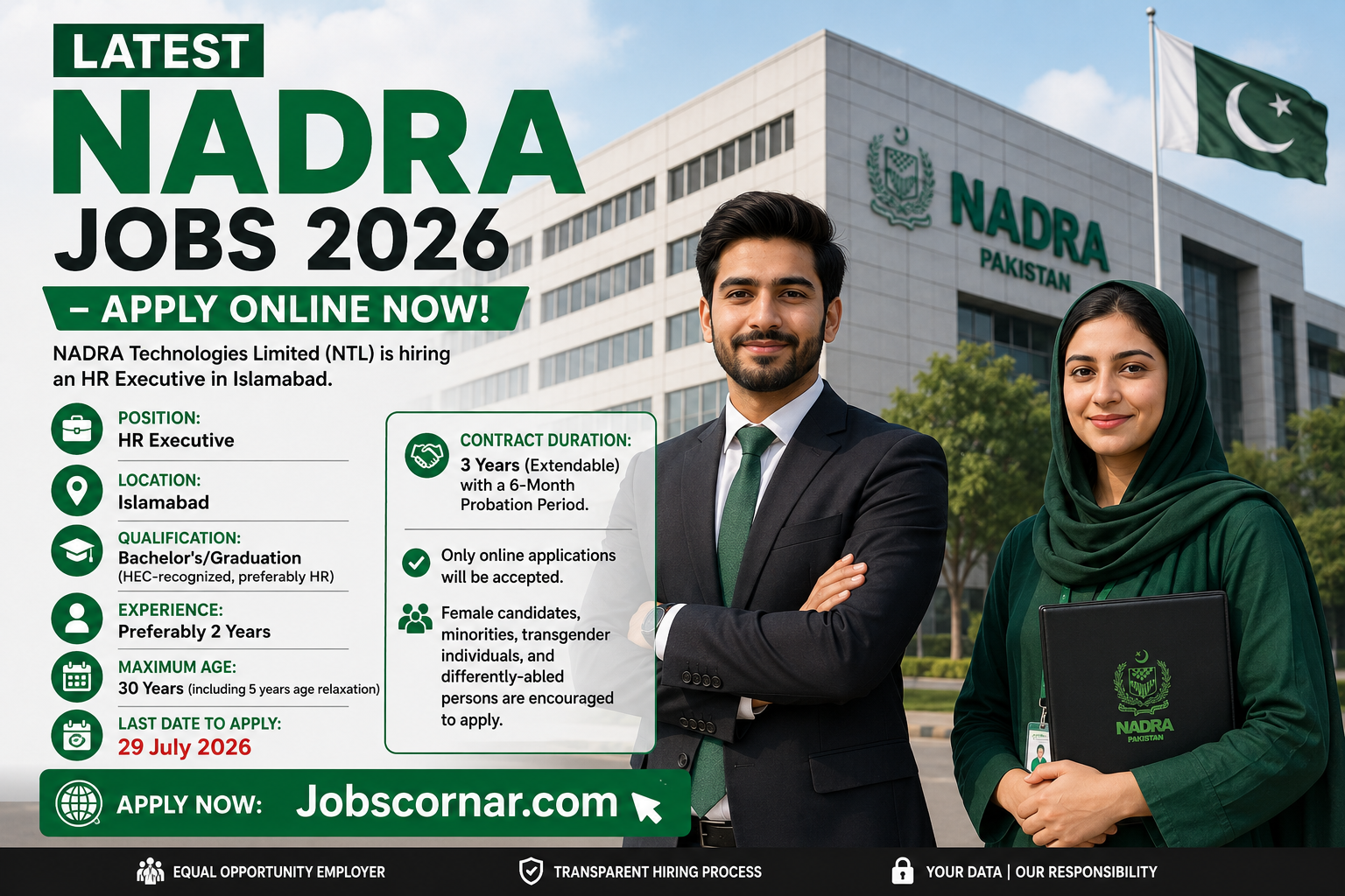 Latest NADRA Jobs 2026 Apply Now for HR Executive