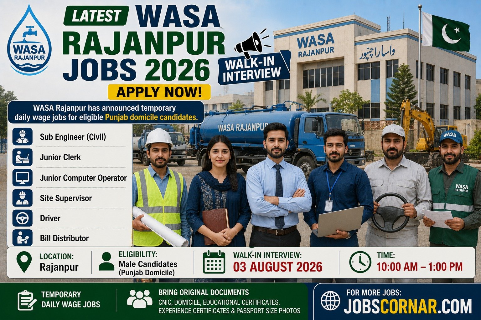 Latest WASA Jobs 2026 in Rajanpur – Walk in Interview