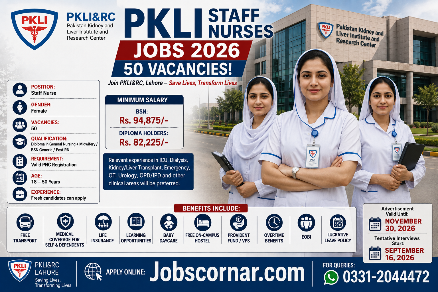 PKLI Staff Nurses Jobs 2026